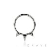316L SURGICAL STEEL HINGED SEGMENT 3 SPIKE CLICKER HOOP 